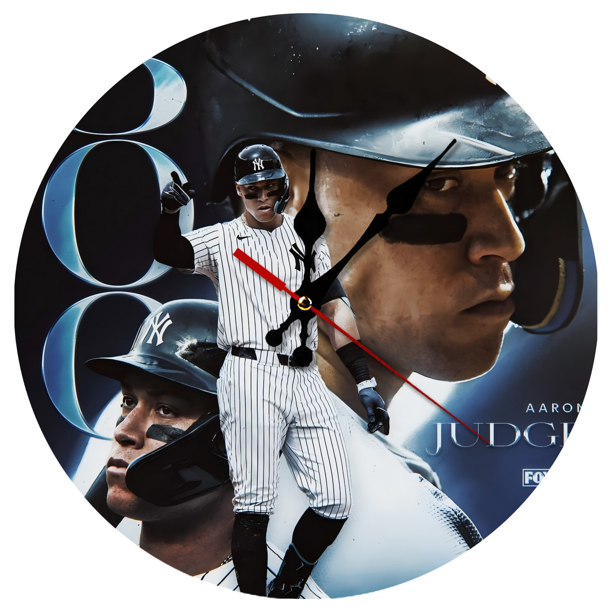 Aaron Judge 300 Home Runs 1 Silent Round Wall Clock – Modern & Stylish DIY Design, Durable Wood Construction, Easy To Install – Perfect For Office, Bedroom, Living Room, And More